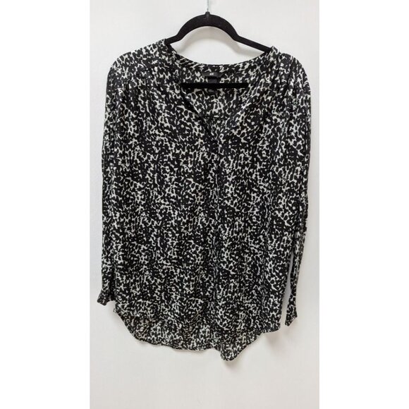 H&M Black/White Printed Button-Down Blouse - Picture 1 of 2